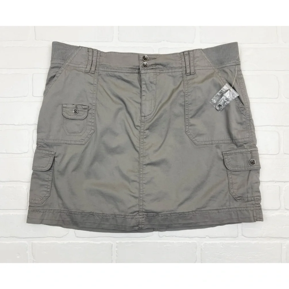 Sonoma Gray Cotton Cargo Skort With Pockets Size 14 - Picture 1 of 5